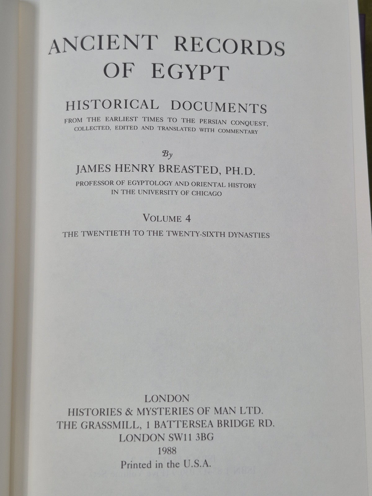 Ancient Records of Egypt James Henry Breasted Five Volume Set 3