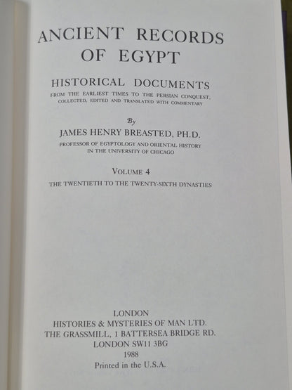 Ancient Records of Egypt James Henry Breasted Five Volume Set 3