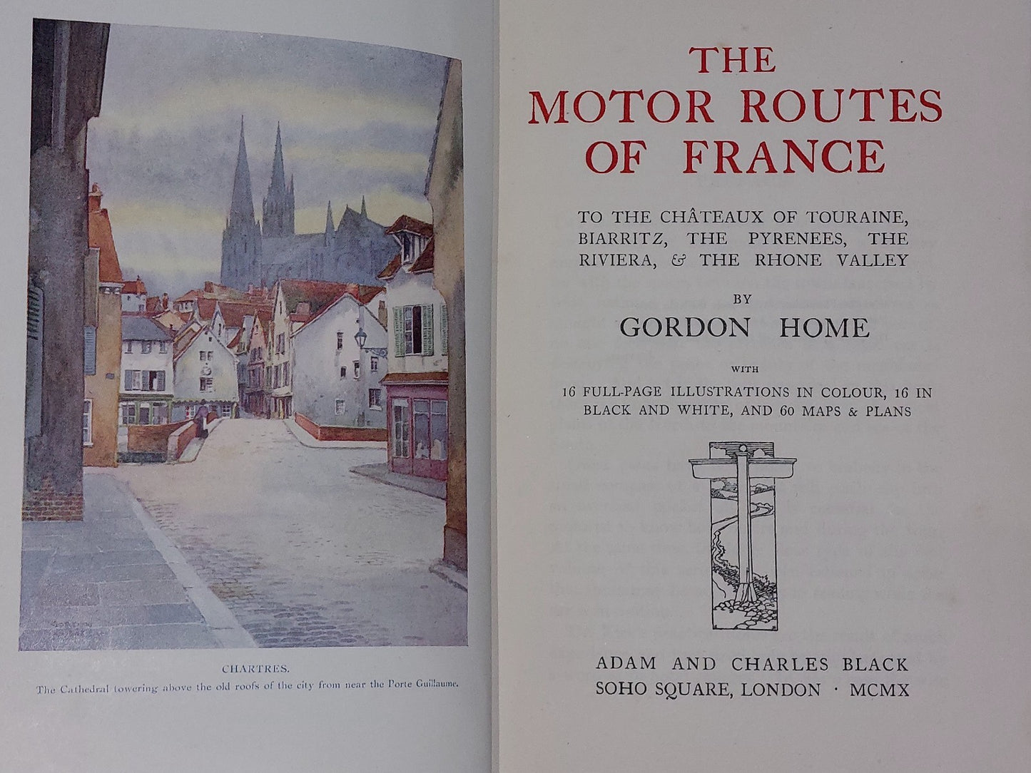 The Motor Routes of France, Part 1 by Gordon Home, Baedeker (1st Edition 1910)2