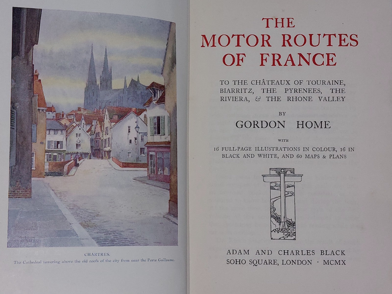 The Motor Routes of France, Part 1 by Gordon Home, Baedeker (1st Edition 1910)2