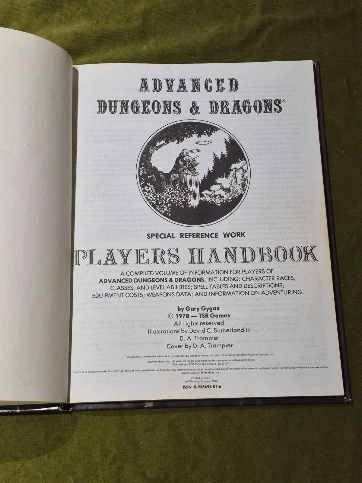 Advanced Dungeons And Dragons Players Handbook, 6th Printing 1980, Hardback2