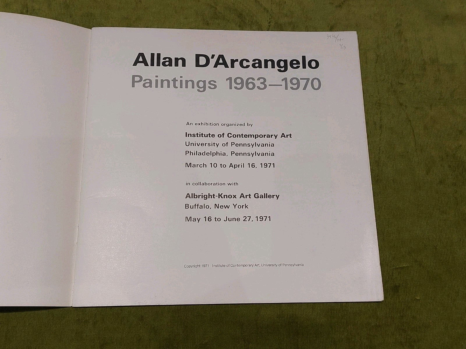 Allan D'arcangelo Paintings 1963 - 1970 Exhibition Book [Albright-Knox Art]1