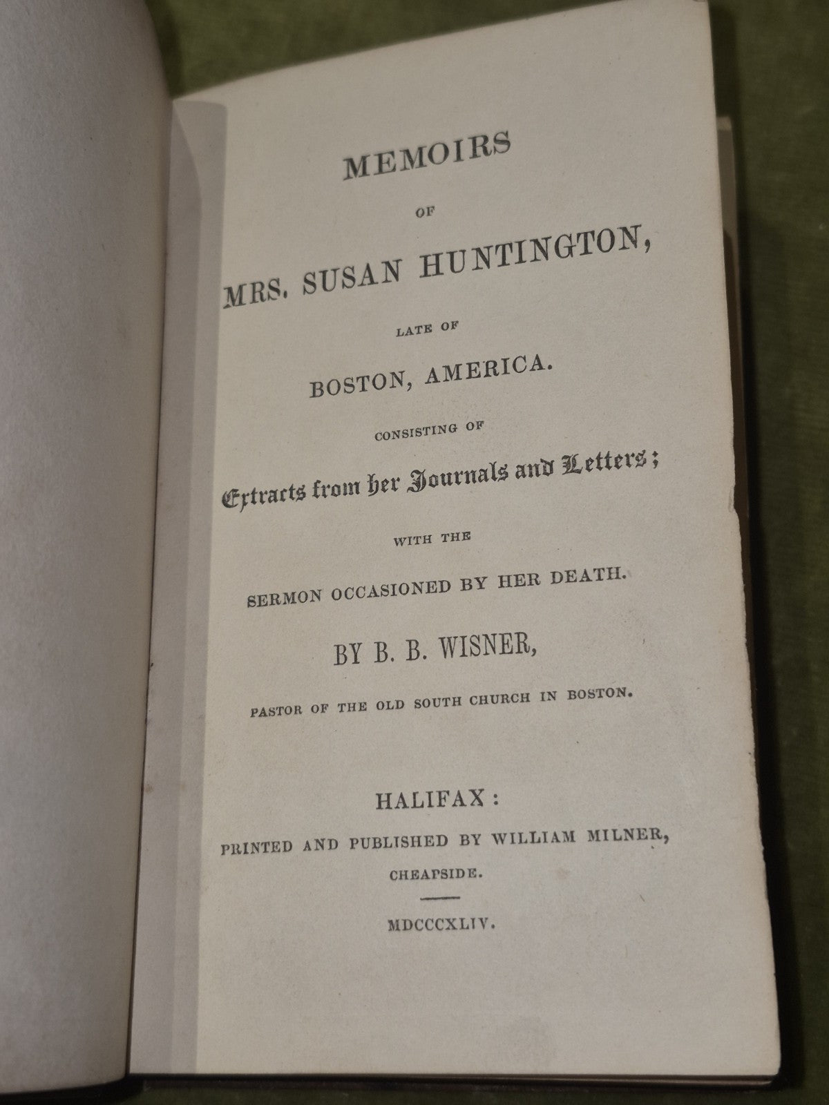 Memoirs of Mrs Susan Huntington, Late of Boston, America.  (1844)7