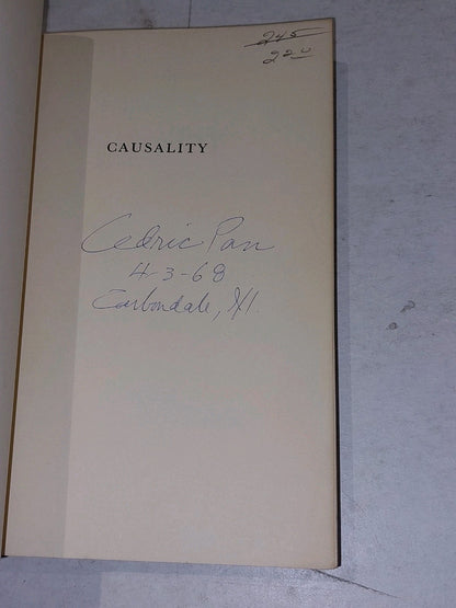 Causality: The Place Of The Causal Principle In Modern Science (1963) Pb Book2