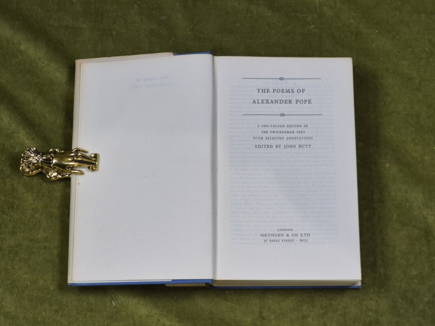 The Poems of Alexander Pope in 1 Volume - ed. John Butt, Methuen 1963 with DJ4