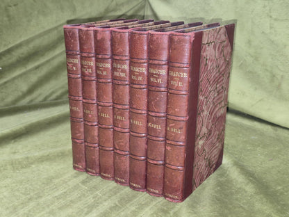 Poetical Works of Geoffrey Chaucer Robert Bell 1855 Set of 7 Books1