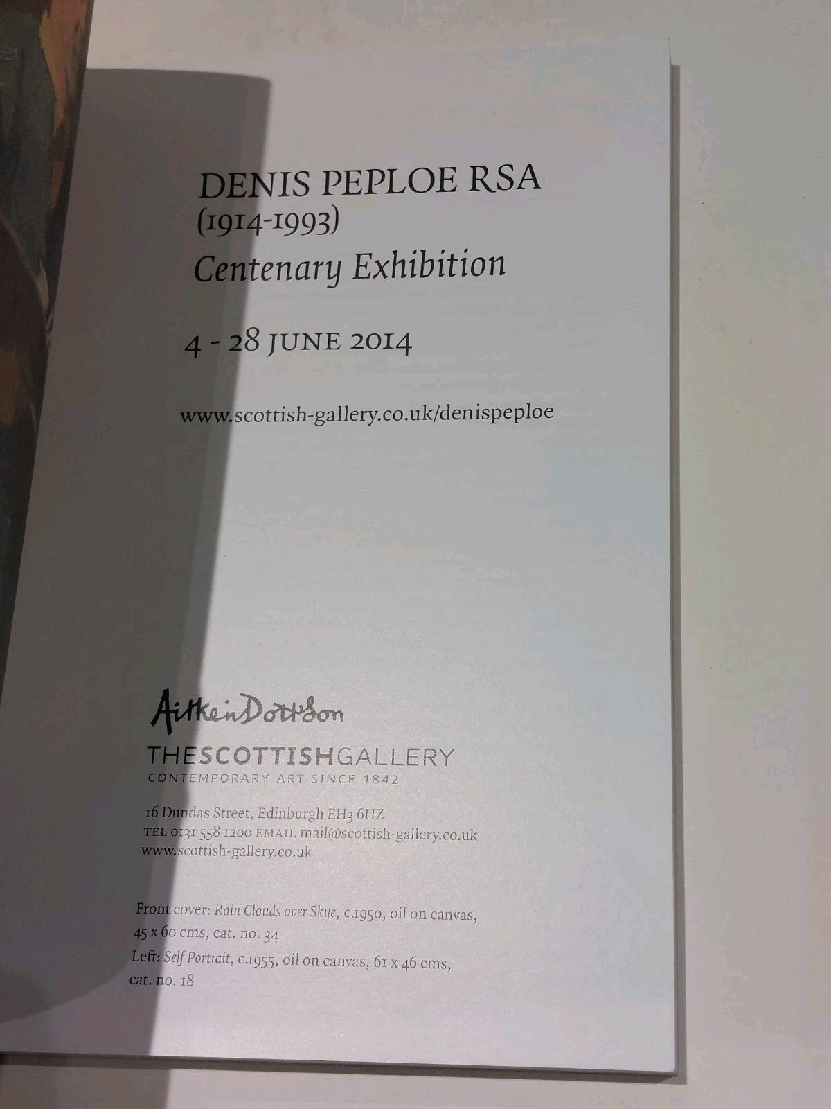 Denis Peploe RSA : Centenary Exhibition (2014) Pb Book2