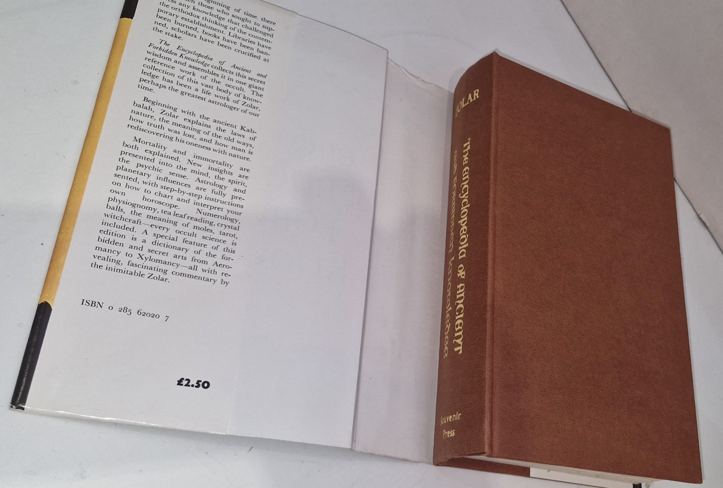 The Encyclopedia of Ancient and Forbidden Knowledge by Zolar, Hardcover DJ  19707