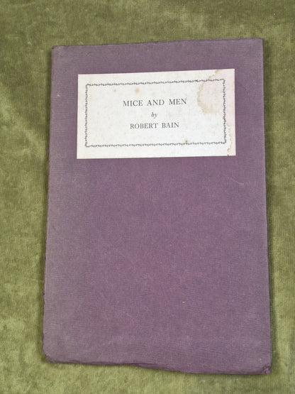  Mice and Men Robert Bain Glasgow John Wylie 1941 0