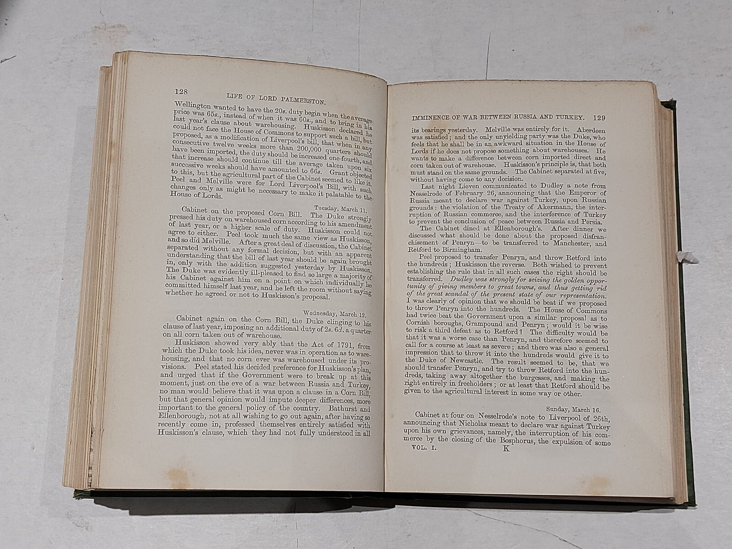 Life of Lord Palmerston (vol. 1) By Evelyn Ashley (1879) Hb Book5