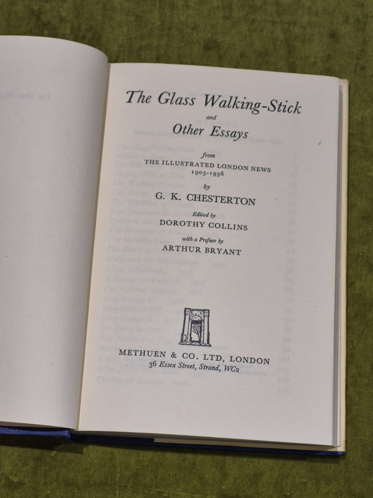 THE GLASS WALKING-STICK - G.K.Chesterton - 1955 1st ed. HB5