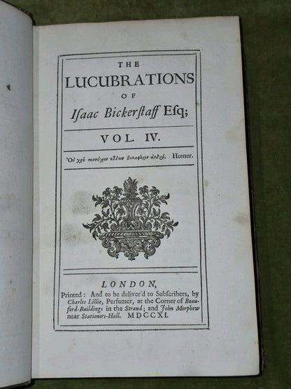 The Lucubrations Of Isaac Bickerstaff 4 Volumes 1711-c172013