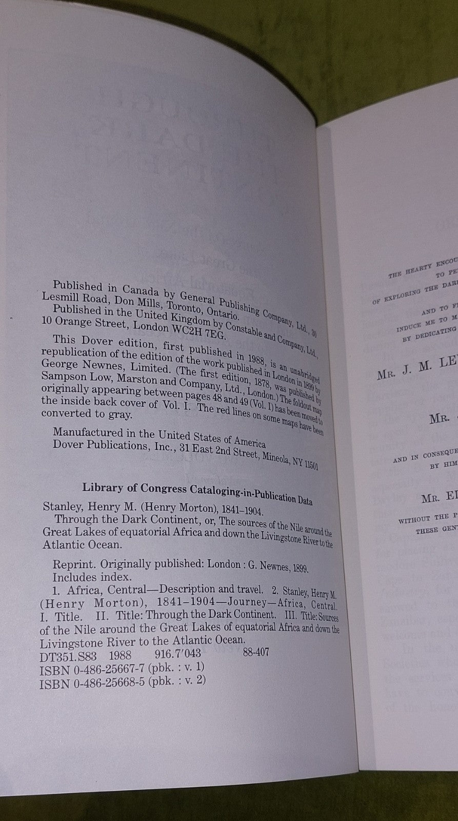 Henry M. Stanley Through The Dark Continent Vol 1 & 2 [Dover] 1988 Books & Map3