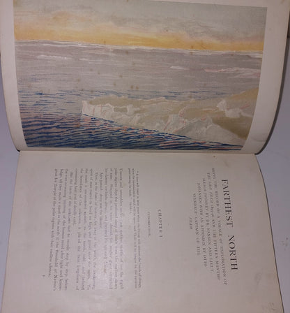 FARTHEST NORTH BY FRIDTJOF NANSEN 1898 TWO VOLUMES LEATHER BOUND 13
