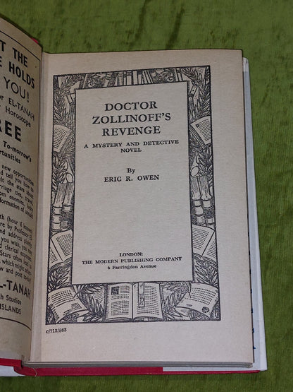 Dr Zollinoff's Revenge by Eric R. Owen [Modern Publishing Company] HB/DJ book7