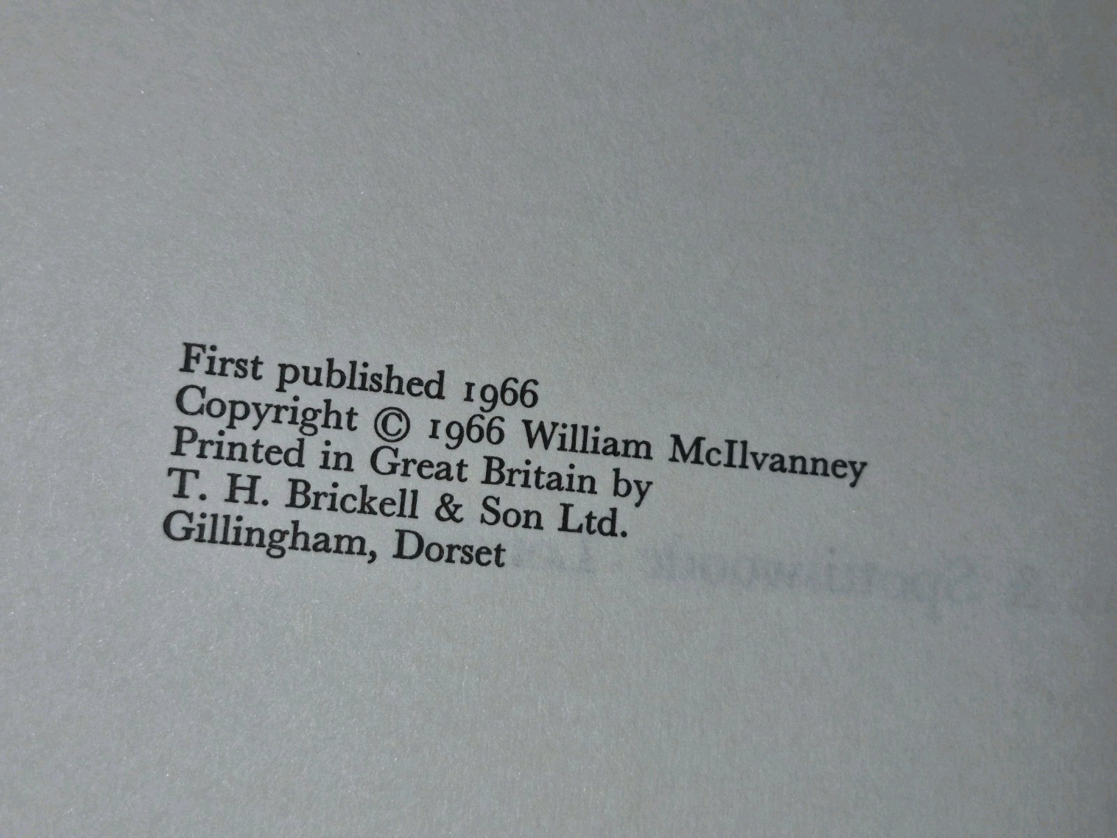 Remedy is None William McIlvanney 1966 First Edition6