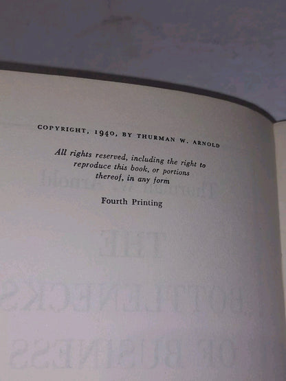 The Bottlenecks of Business (1940) Thurman W. Arnold Pb Book5