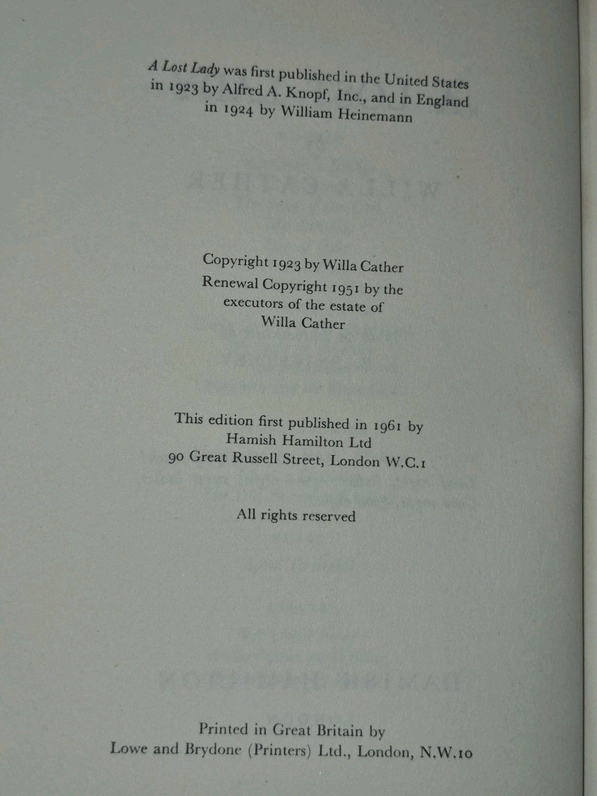 Willa Cather Lucy Gayheart O Pioneers! Sapphira and the Slave Girl A Lost Lady15