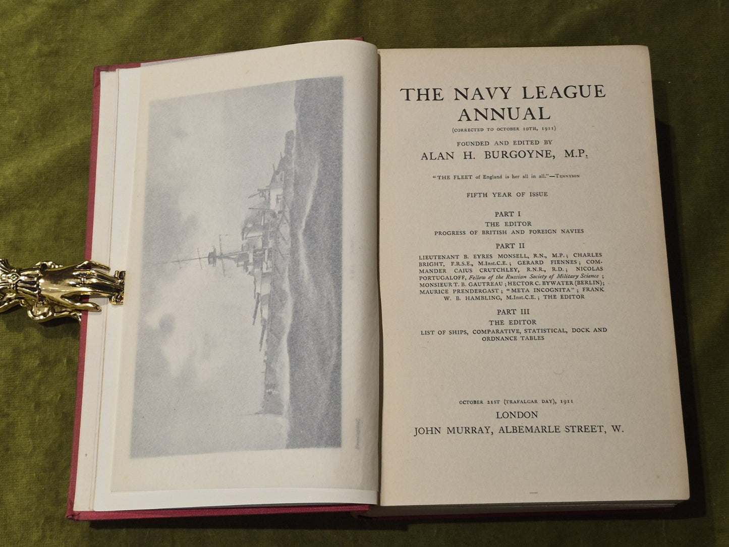 THE NAVY LEAGUE ANNUAL 1910 - 11 & 1911 - 12  Hardcover Ed. Alan H. Burgoyne 4