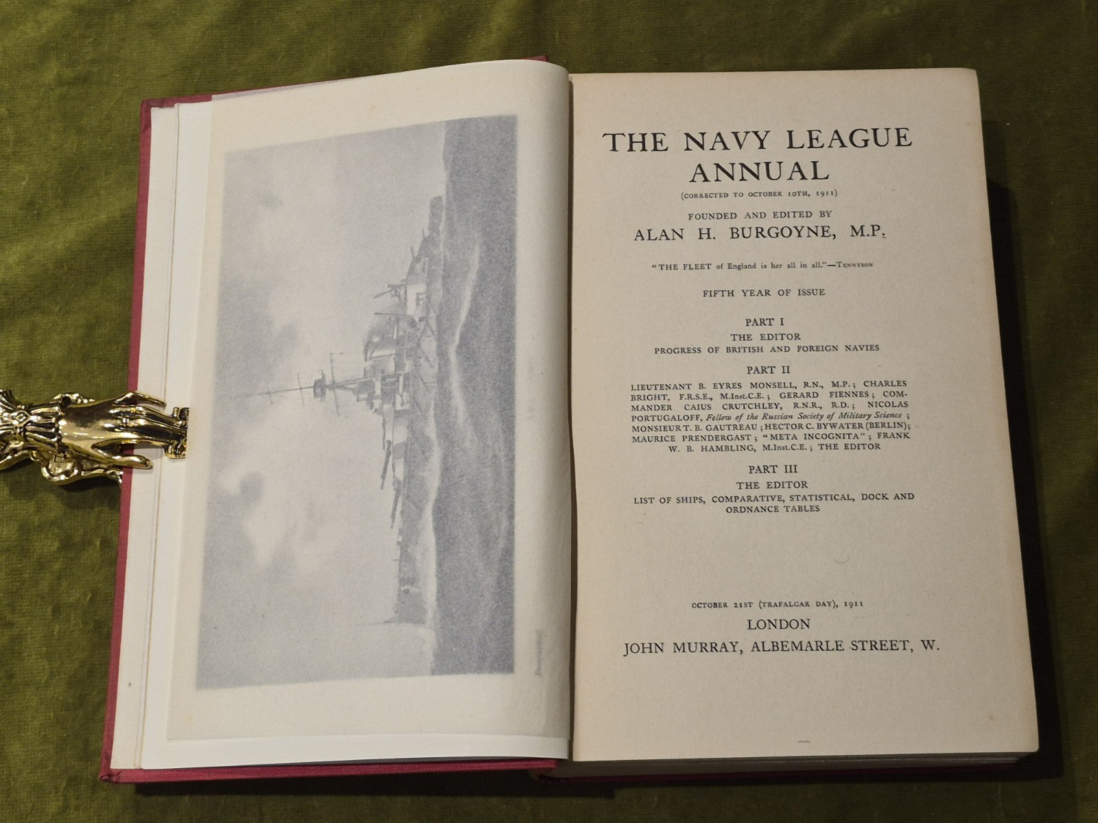 THE NAVY LEAGUE ANNUAL 1910 - 11 & 1911 - 12  Hardcover Ed. Alan H. Burgoyne 4