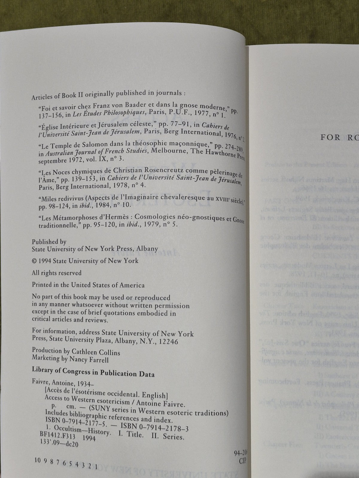 Access to Western Esotericism - Antoine Faivre [State University Of New York] Pb5