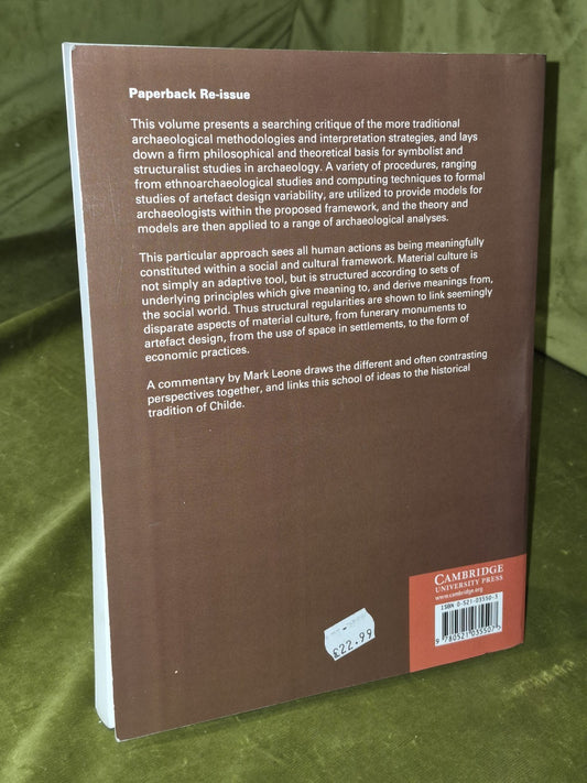 Symbolic and Structural Archaeology Hodder Paperback Cambridge (1982)1