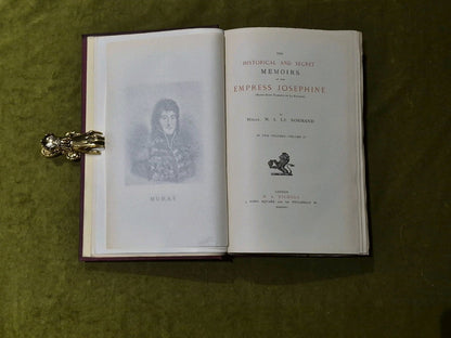 HISTORICAL AND SECRET MEMOIRS OF THE EMPRESS JOSEPHINE in 2 vols - 1895 HB5