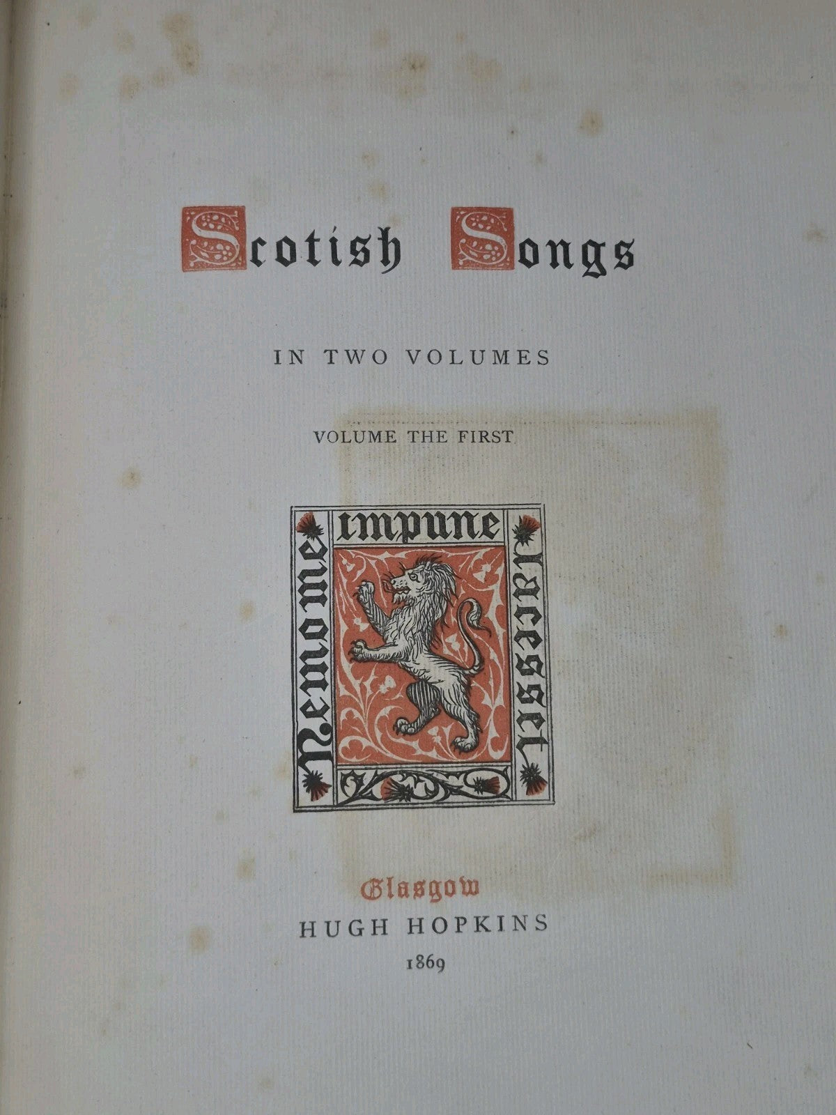 Scottish Songs in Two Volumes 1869 Hugh Hopkins Ballantyne5