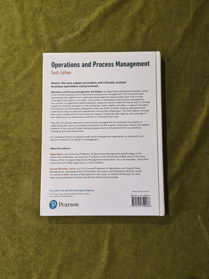 Operations & Process Management : Principles & Practice for Strategic Impact 6th1
