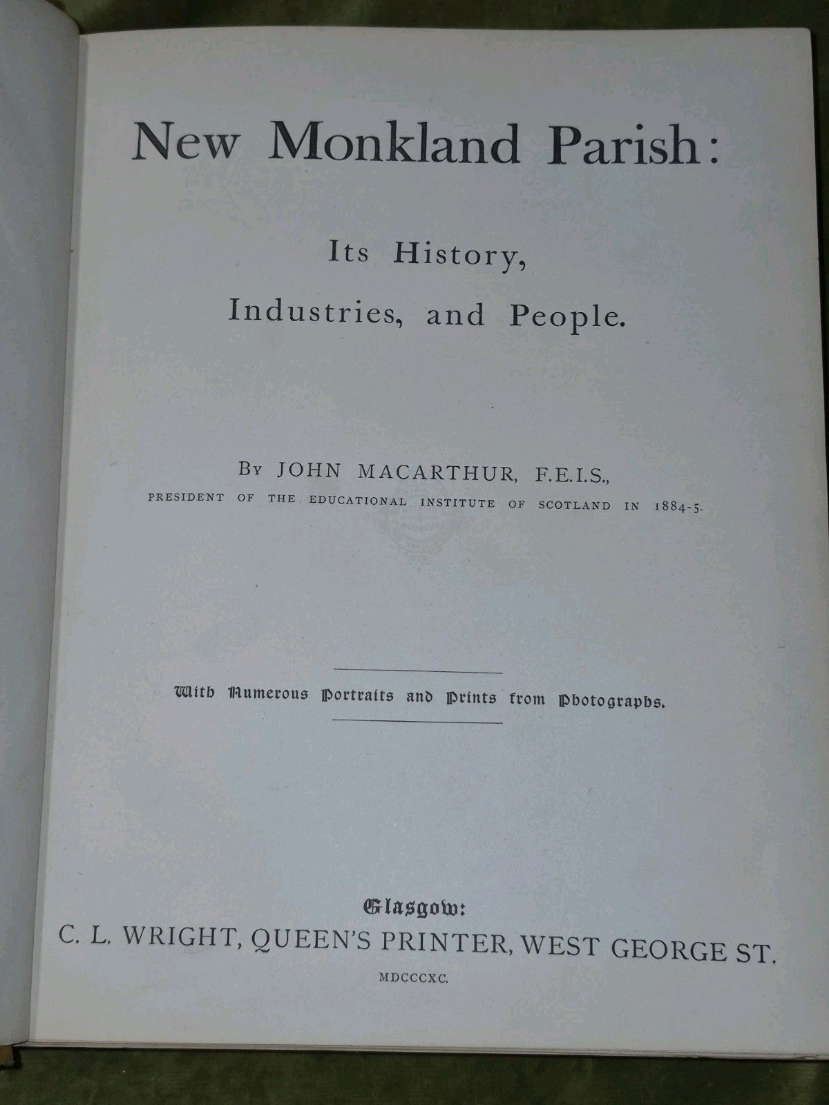 New Monkland Parish, Its History, Industries & People Book (1890) By Macarthur 6