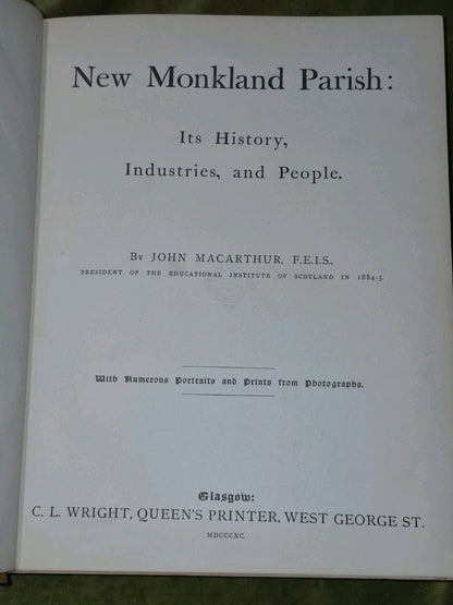 New Monkland Parish, Its History, Industries & People Book (1890) By Macarthur 6