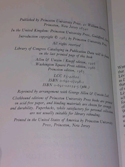 Lucien LevyBruhl How Natives Think (1985) [Princeton] Pb Book3