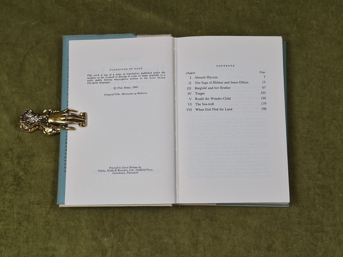 Olav Duun, trans R G Popperwell / Floodtide of Fate - Siggewick Jackson 1960 1st5