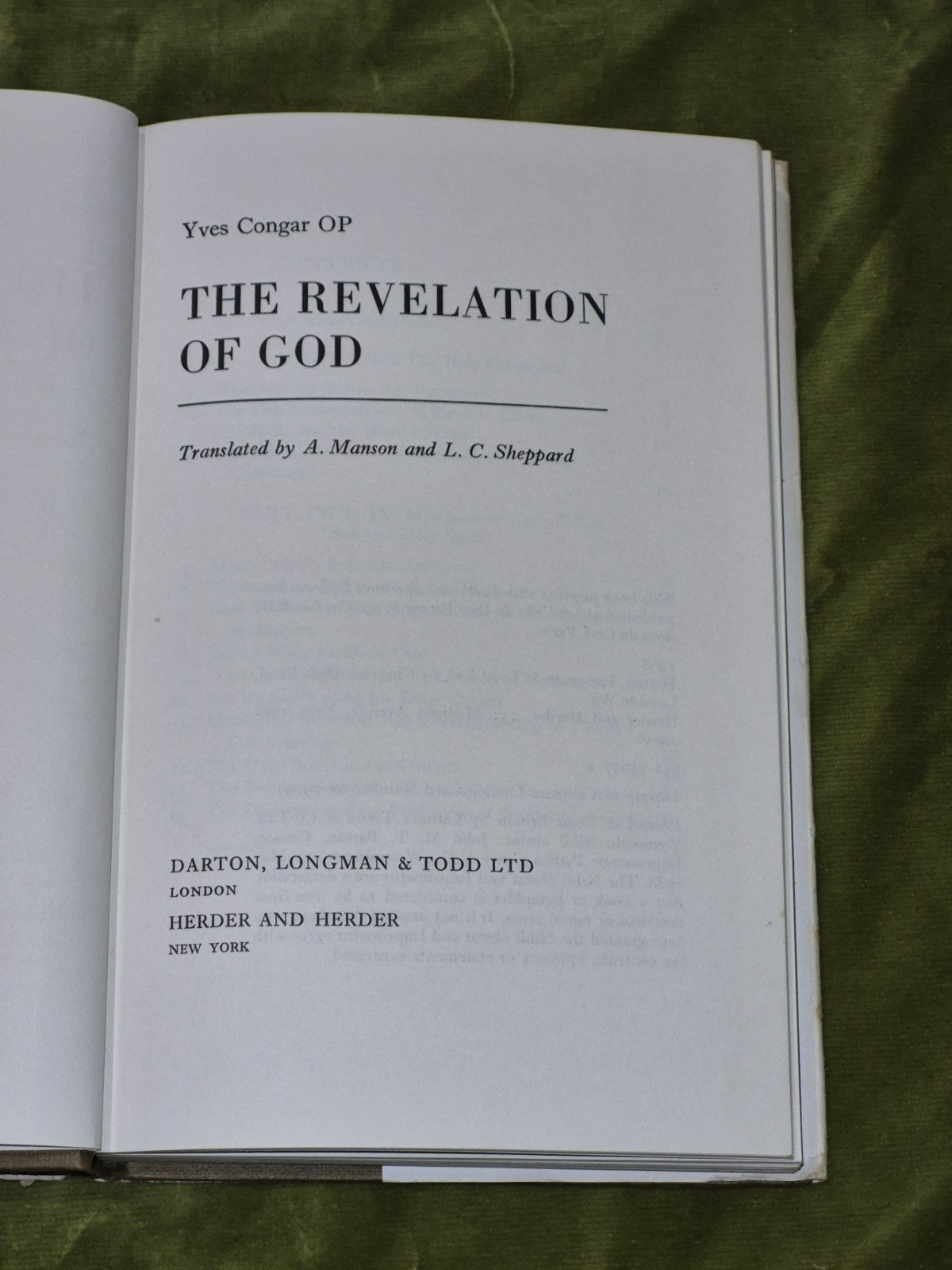The Revelation of God-Yves Congar Hardcover 1988 with Dust Jacket3