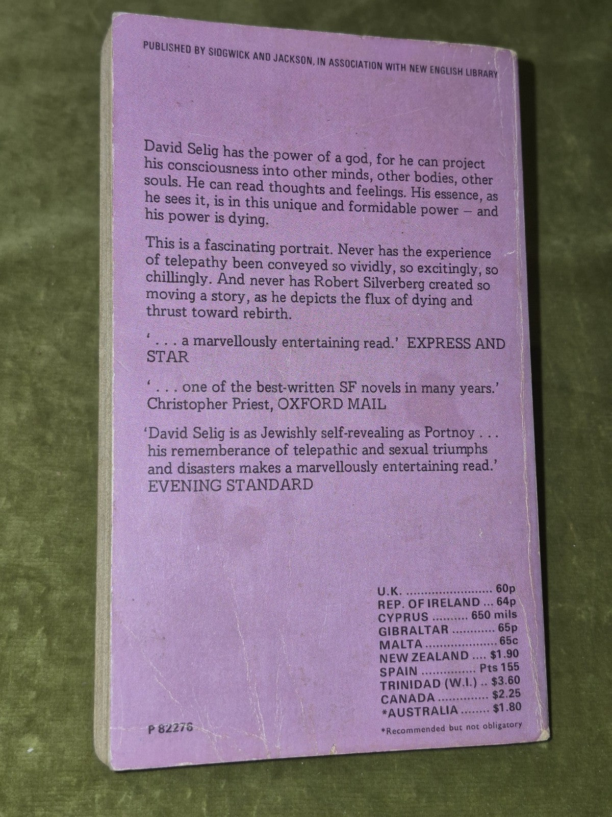 Dying Inside - Robert Silverberg - Sidgwick & Jackson - 19752