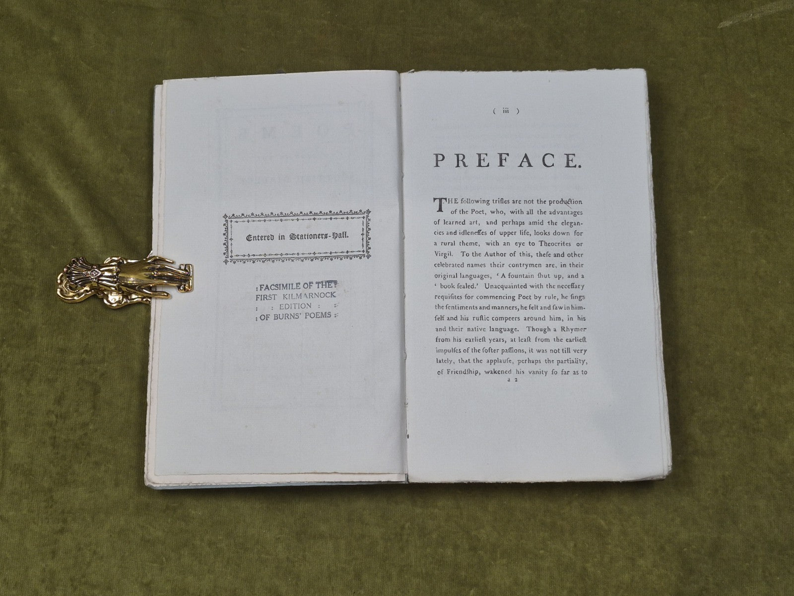 Facsimile of the 1786 Kilmarnock Edition of Burns Poems - R Gibson & Sons in Box10