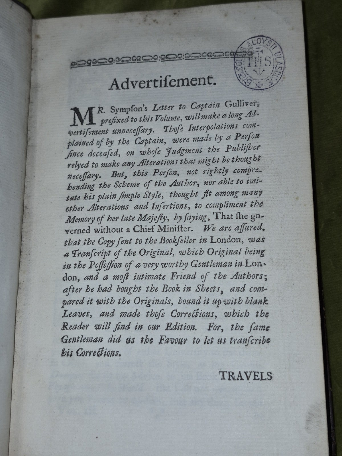 The Works of Jonathan Swift (1735) Vols. 1 and 3 GULLIVER'S TRAVELS Faulkner20