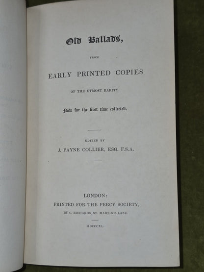 Percy Society Early English Poetry Ballads Set of 26 Volumes Richards10