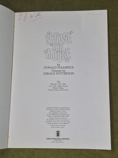 Scouse The Mouse Softback Book 1977 Donald Pleasence Ringo Starr Beatles RARE4