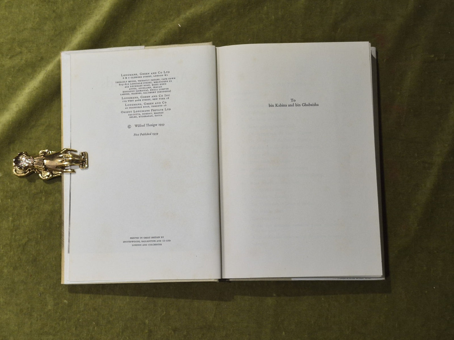 Arabian Sands - Wilfred Thesiger , Longmans 1959 1st HB DJ5