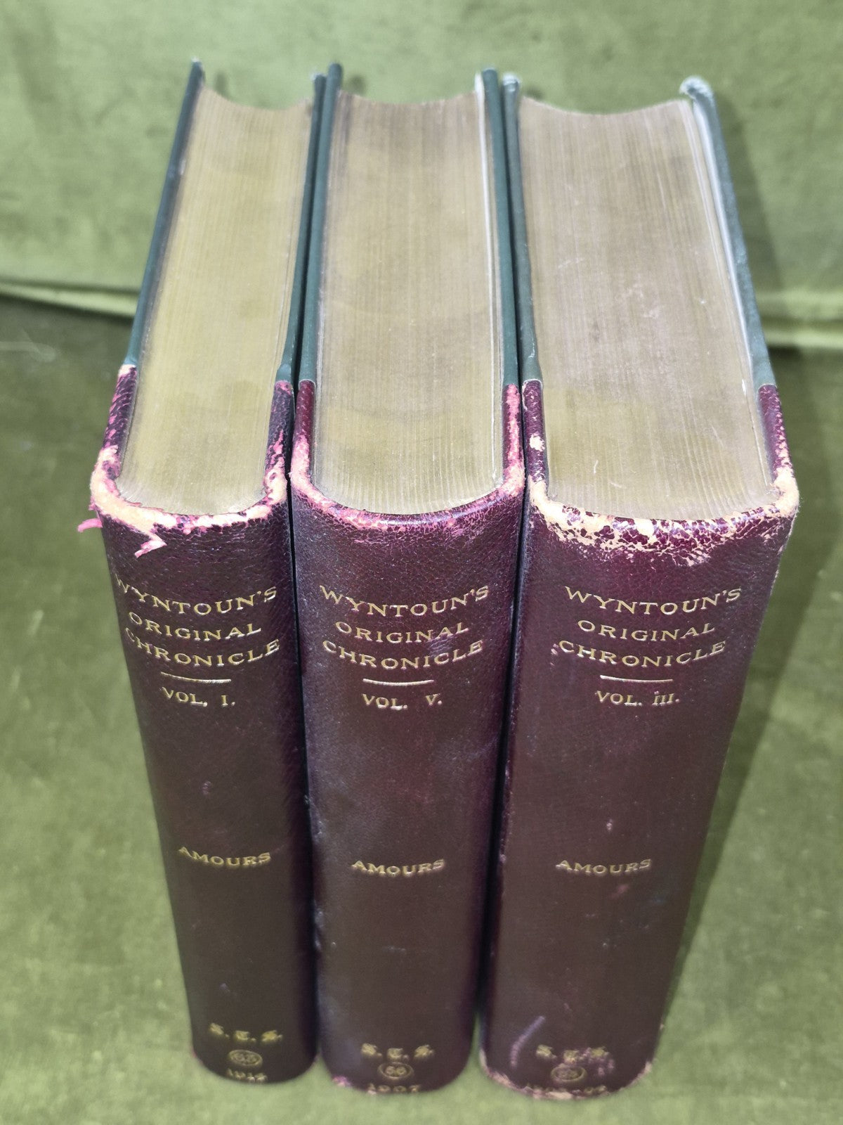 Original Chronicle of Andrew of Wyntoun Amours Scottish Text Vols I III V 1