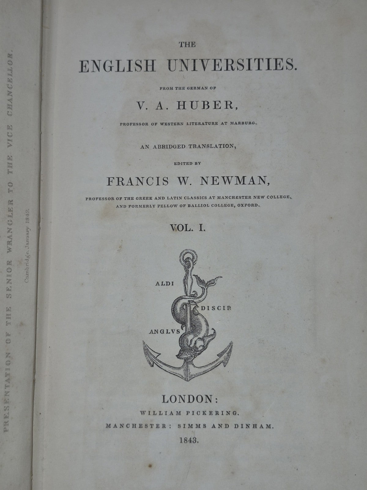 The English Universities Huber 3 Vols 1843 Francis Newman Complete Set6