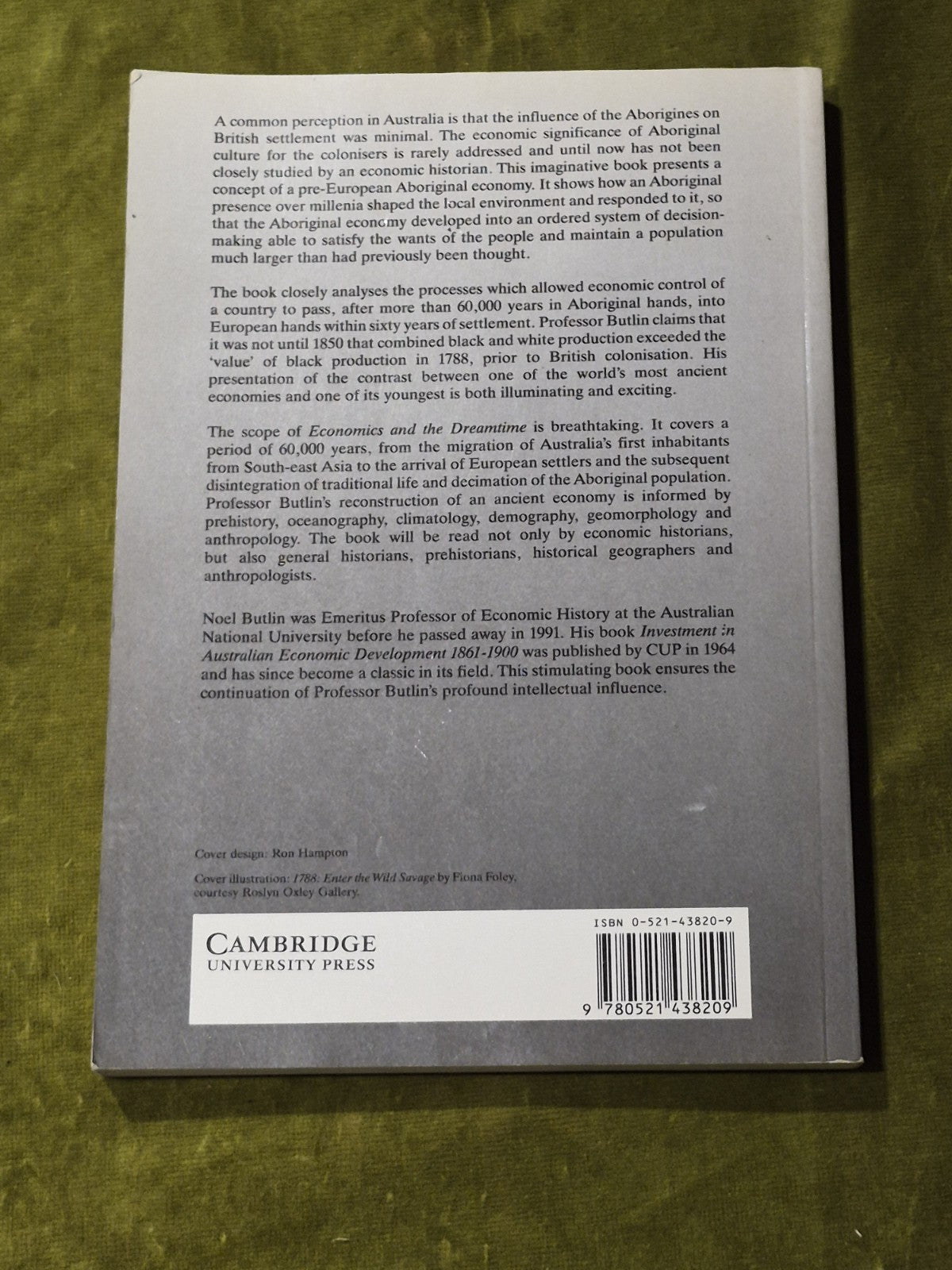 Economics and the Dreamtime N. G. Butlin Paperback Cambridge1