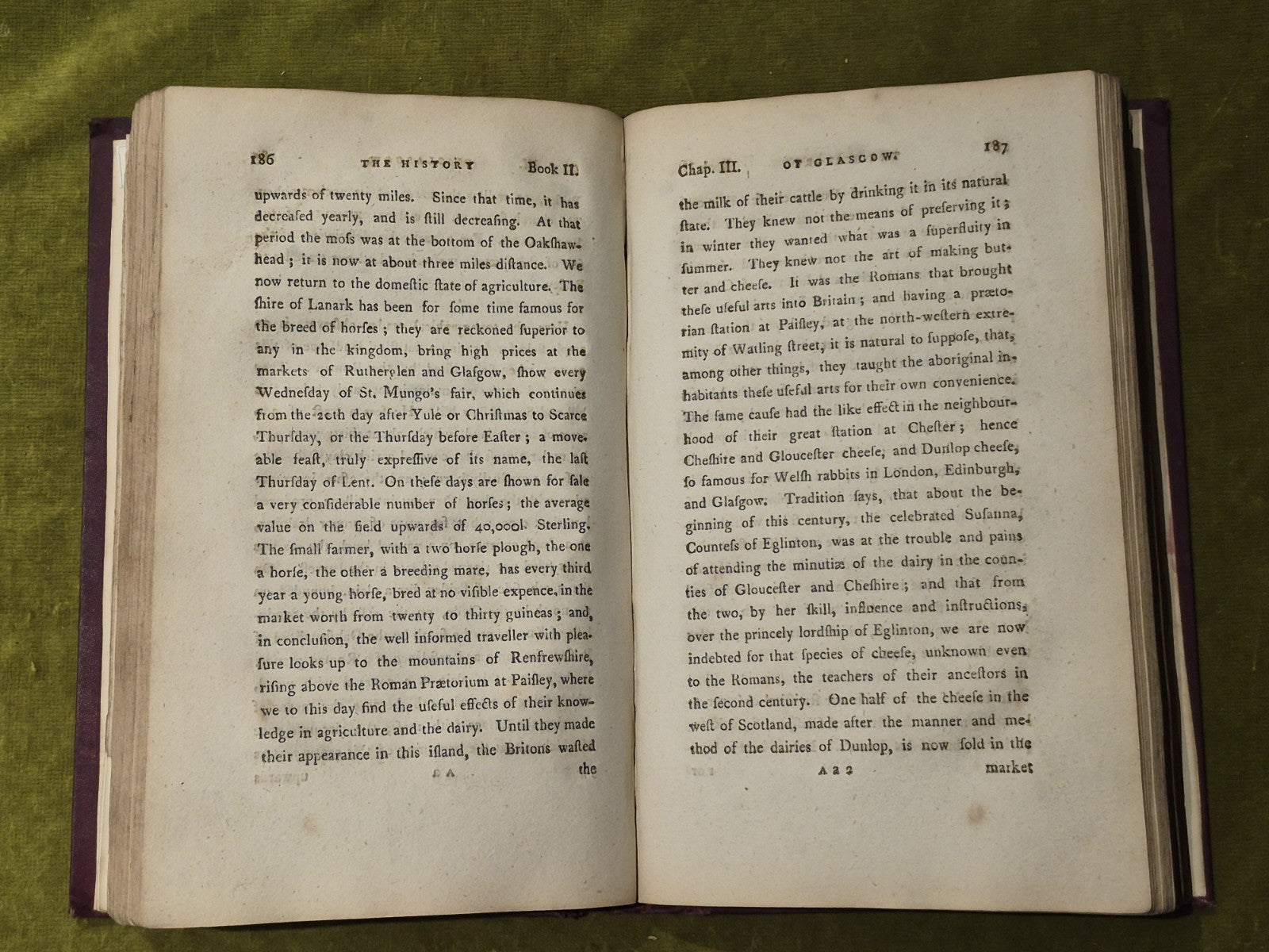 History of Glasgow and of Paisley , Greenock and Port Glasgow Brown 1795 Vol 1&212