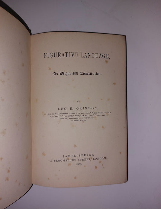 Figurative Language By Leo H. Grindon (1879) Antiquarian Book1