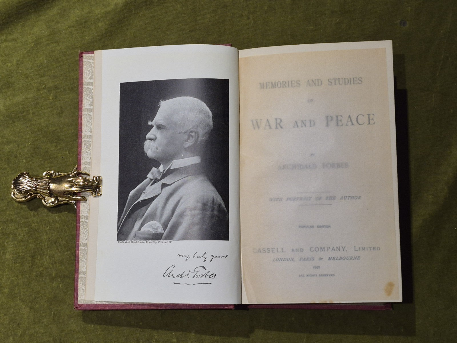 Memories and Studies of War and Peace - Archibald Forbes, 1898 Cassel Popular Ed4