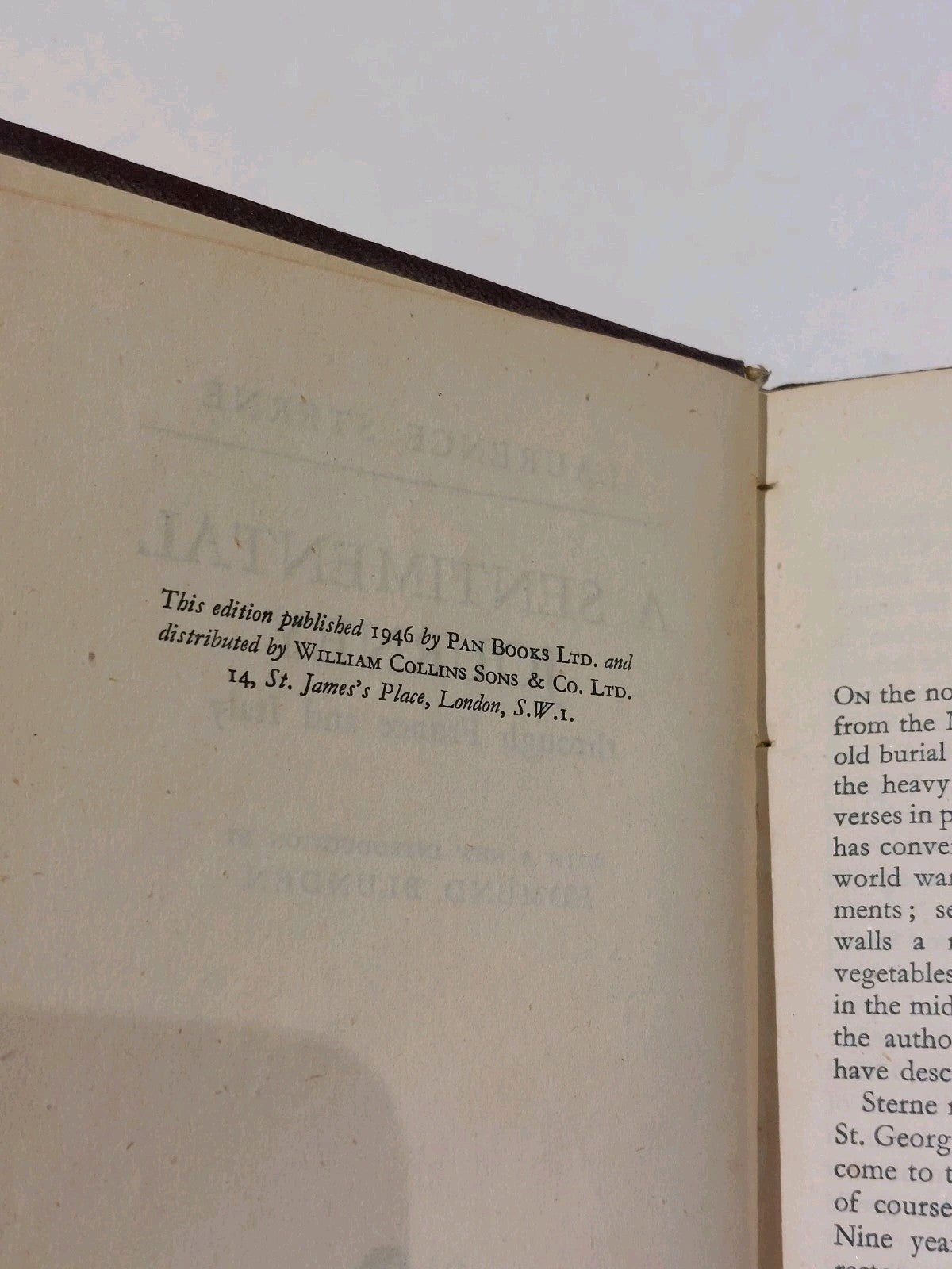 A Sentimental Journey Through Italy & France By Laurence Sterne (1946) Pan Books3