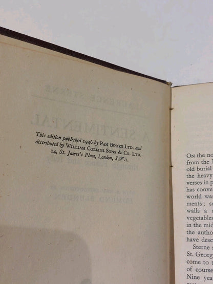 A Sentimental Journey Through Italy & France By Laurence Sterne (1946) Pan Books3