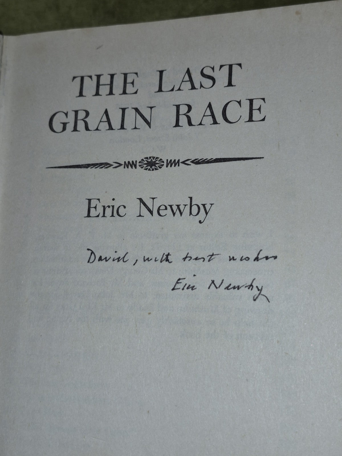 Eric Newby SIGNED The Last Grain Race 19566