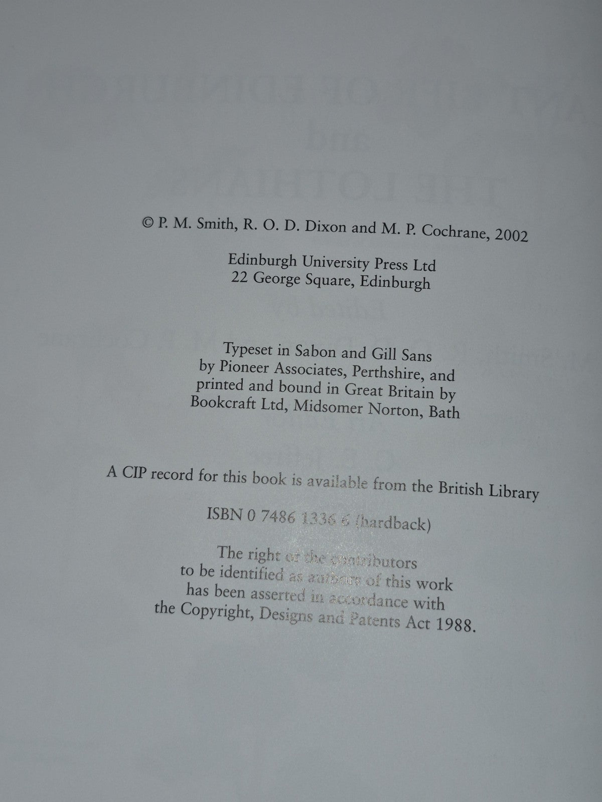 Plant Life of Edinburgh and the Lothians (2002) P. M. Smith4